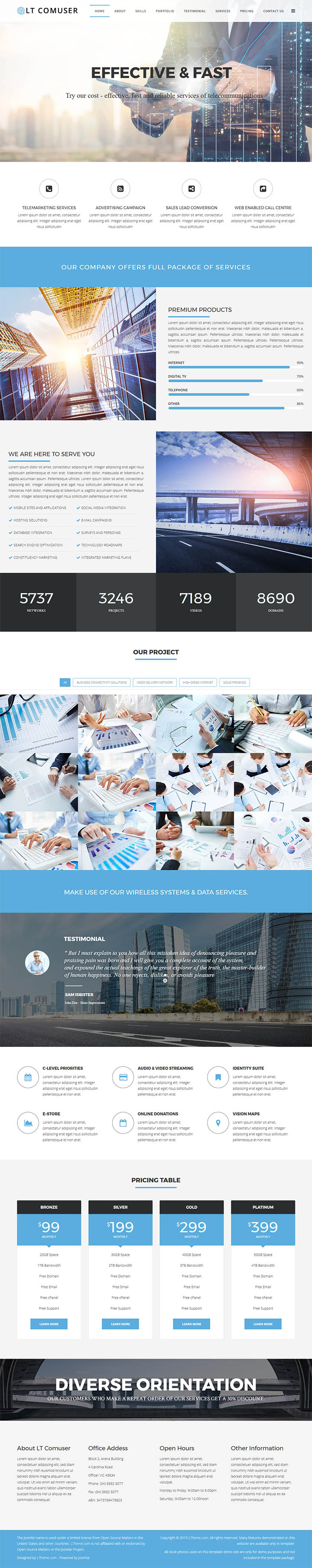 Joomla шаблон LTheme Comuser Onepage