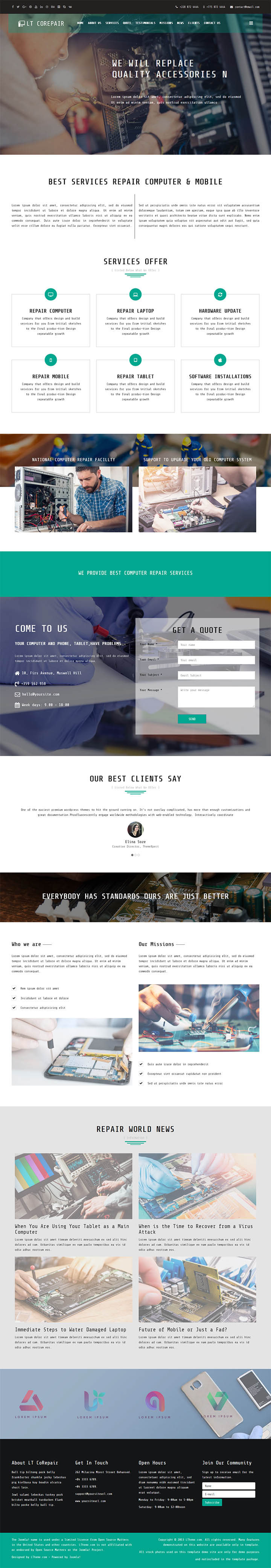 Joomla шаблон LTheme CoRepair Onepage