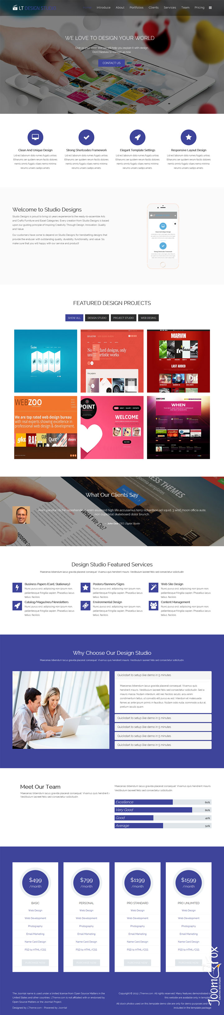 Joomla шаблон LTheme Design Studio Onepage