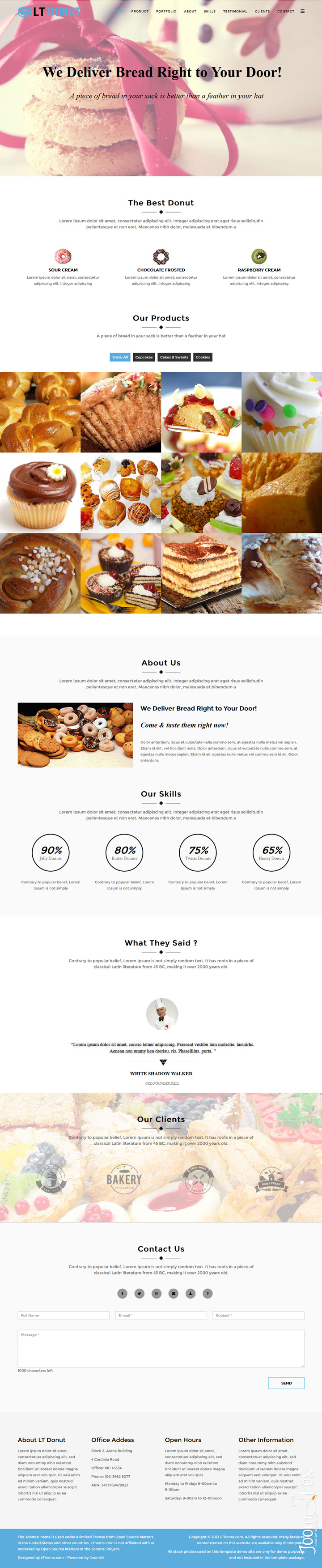 Joomla шаблон LTheme Donut Onepage