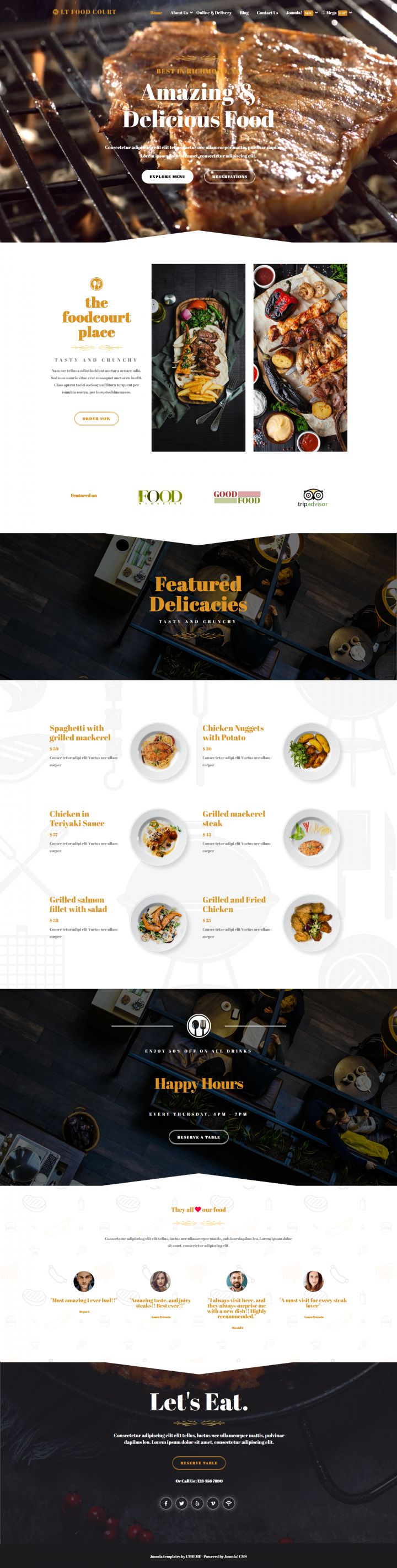 Joomla шаблон LTheme Food Court