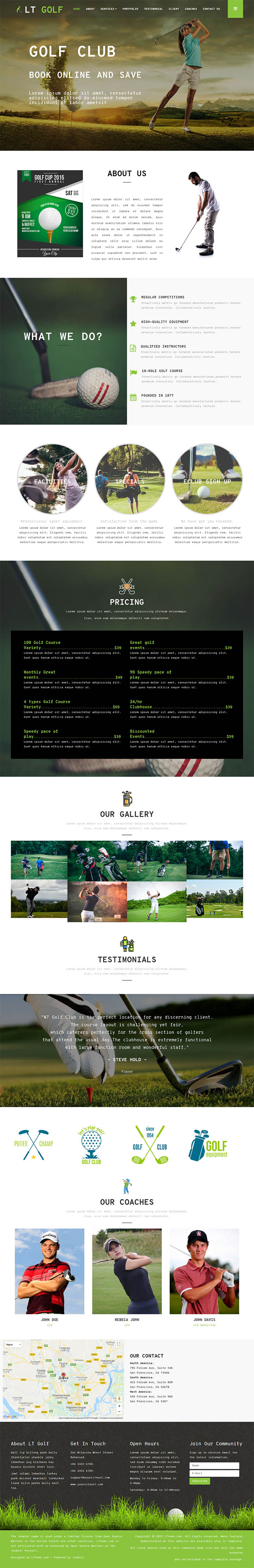 Joomla шаблон LTheme Golf Onepage