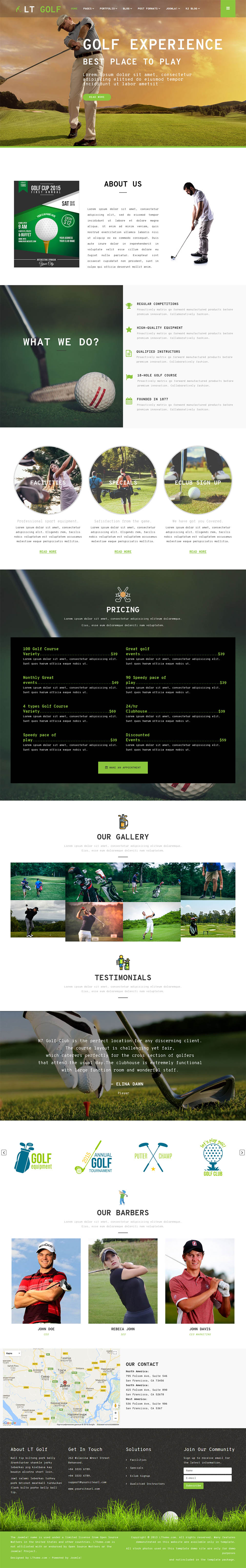 Joomla шаблон LTheme Golf