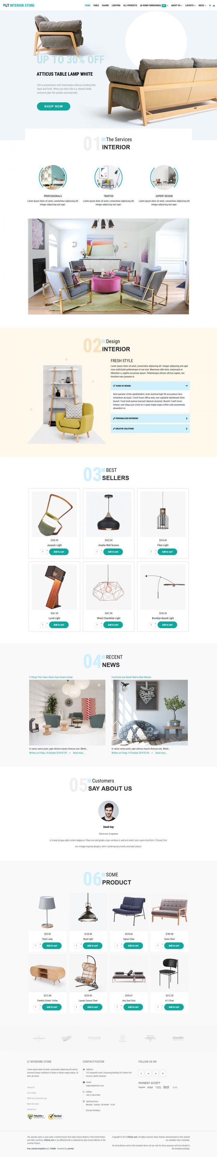 Joomla шаблон LTheme Interior Store