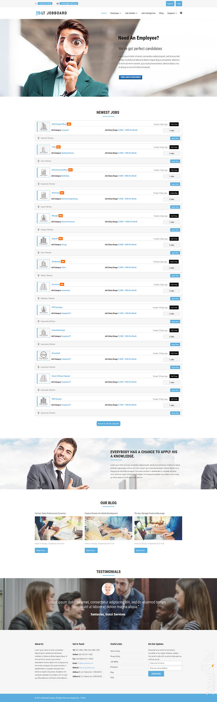 Joomla шаблон LTheme Jobboard