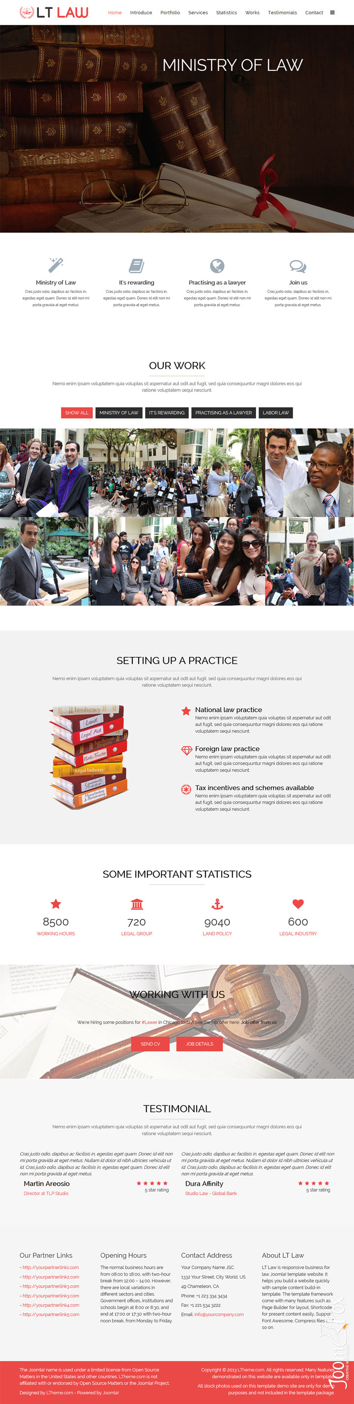 Joomla шаблон LTheme Law Onepage