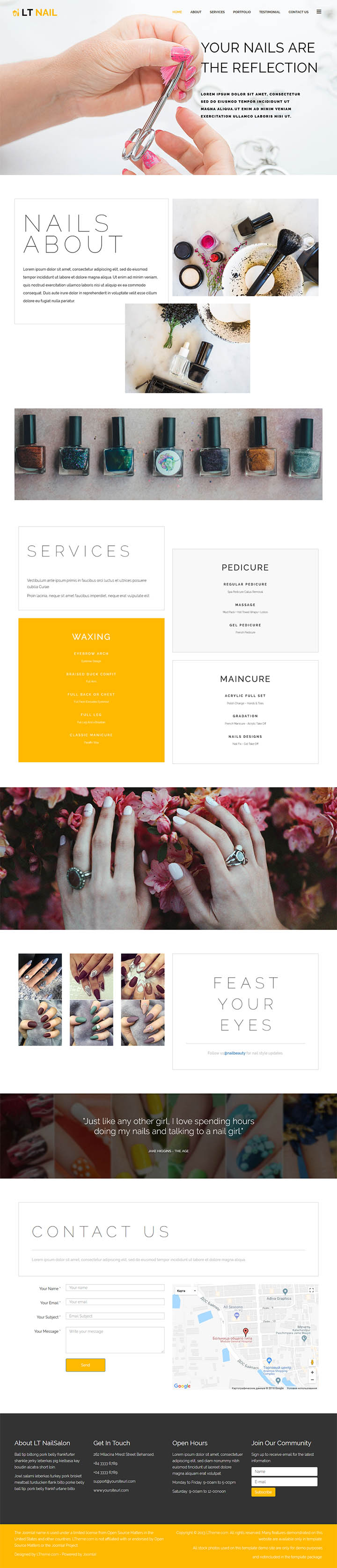 Joomla шаблон LTheme Nail Onepage