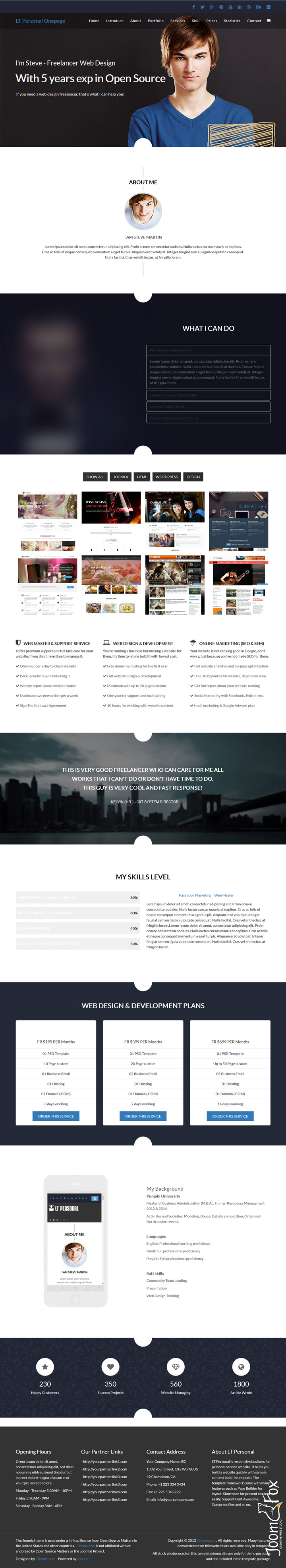 Joomla шаблон LTheme Personal Onepage