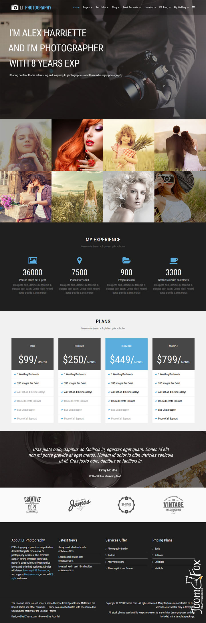 Joomla шаблон LTheme Photography