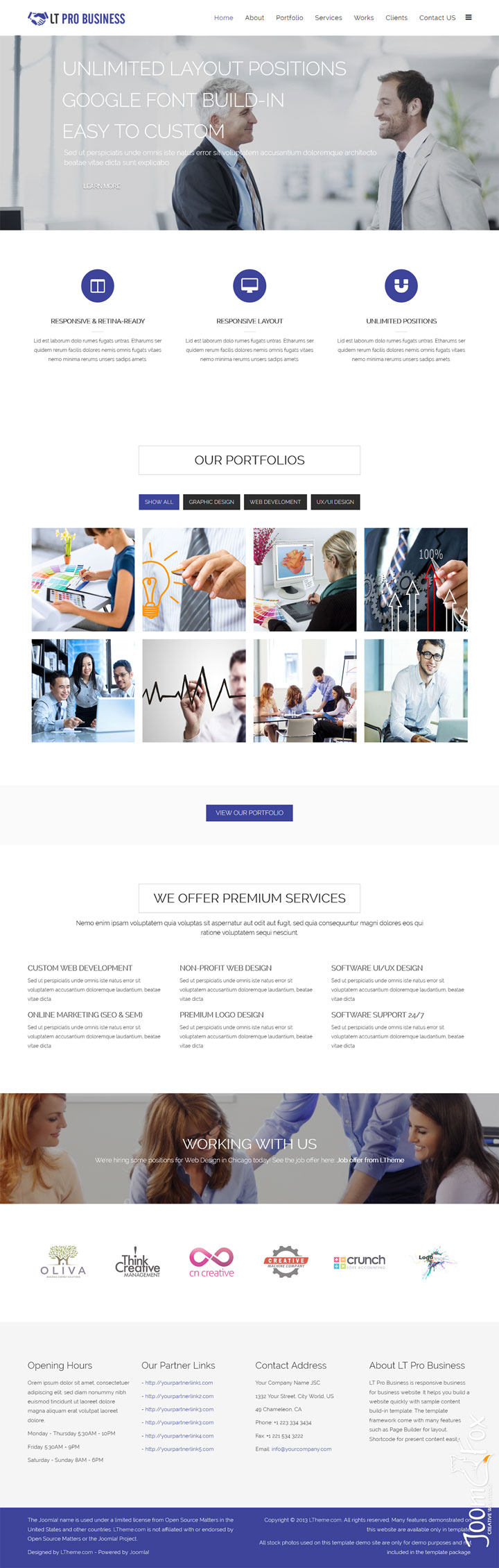 Joomla шаблон LTheme Pro Business Onepage