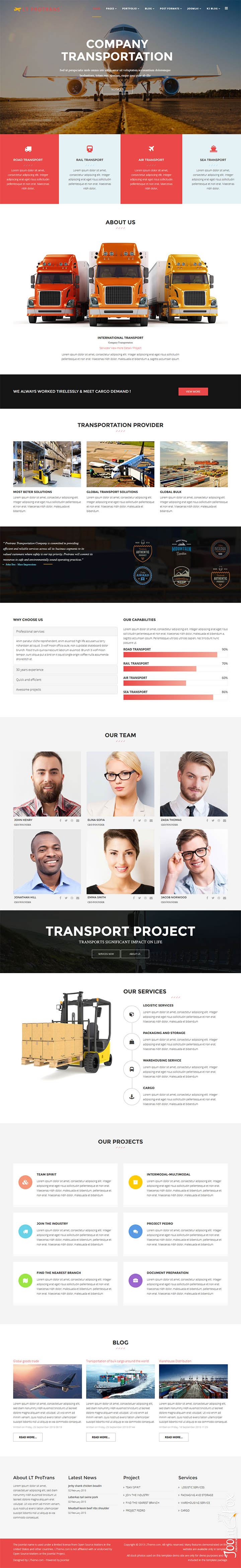Joomla шаблон LTheme ProTrans