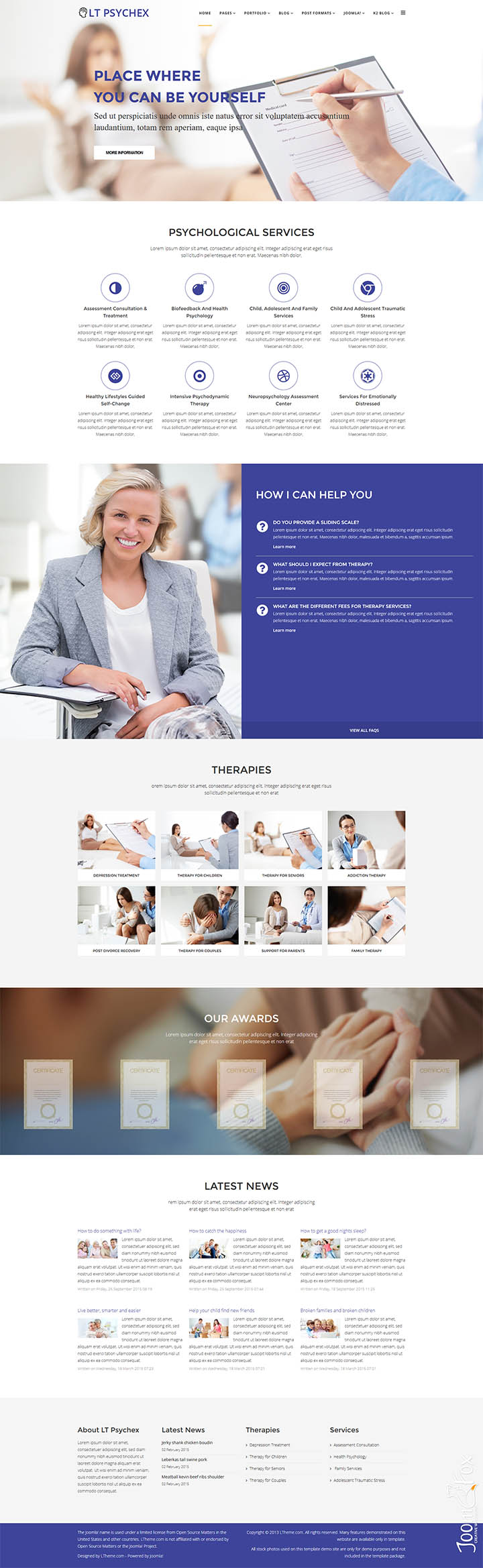 Joomla шаблон LTheme Psychex