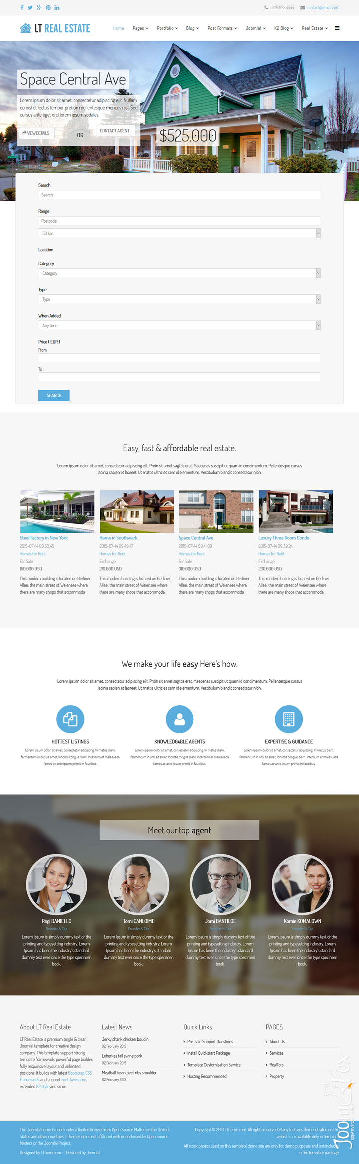 Joomla шаблон LTheme Real Estate