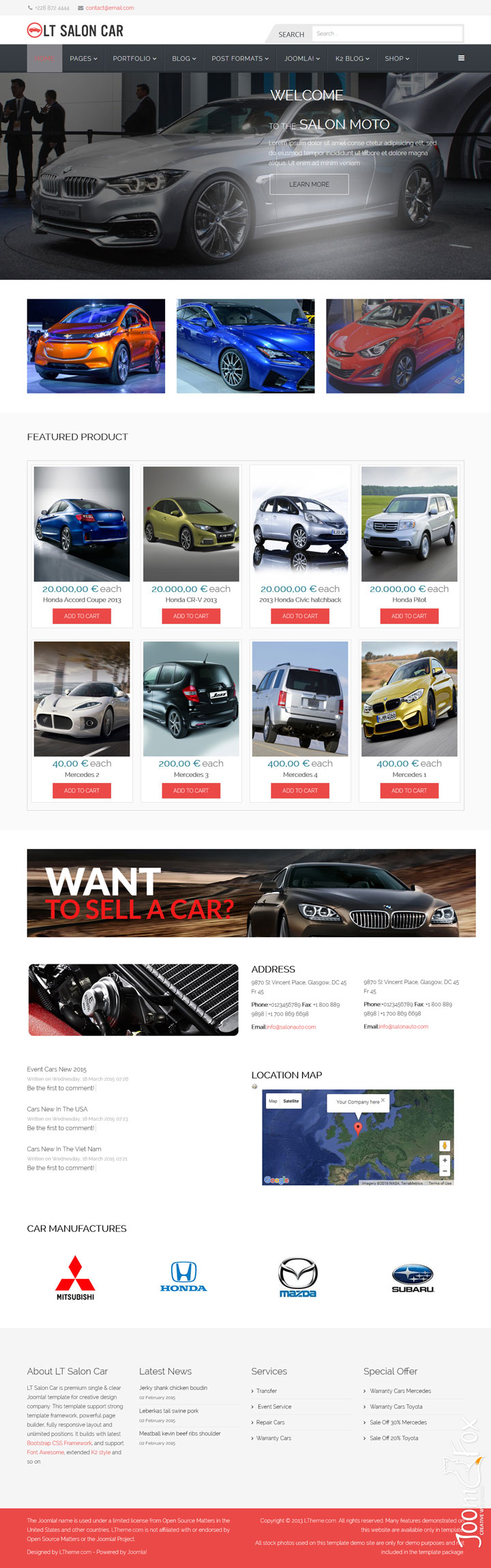 Joomla шаблон LTheme Salon Car