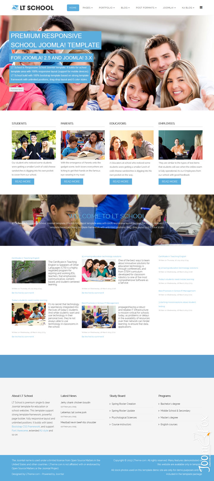 Joomla шаблон LTheme School