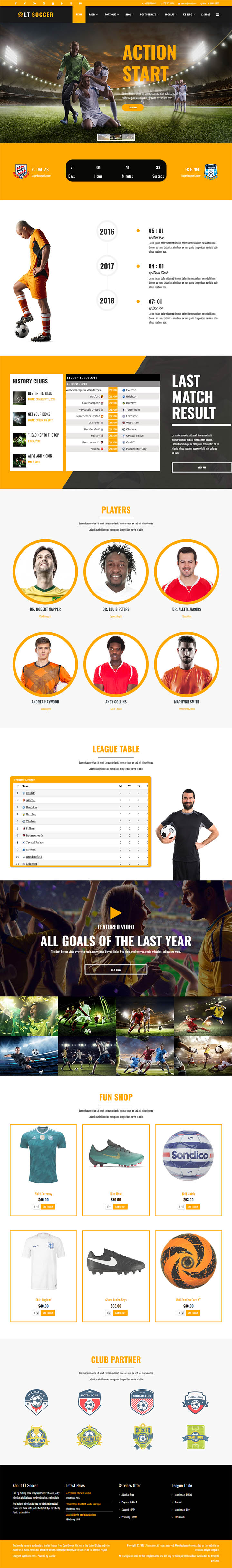 Joomla шаблон LTheme Soccer