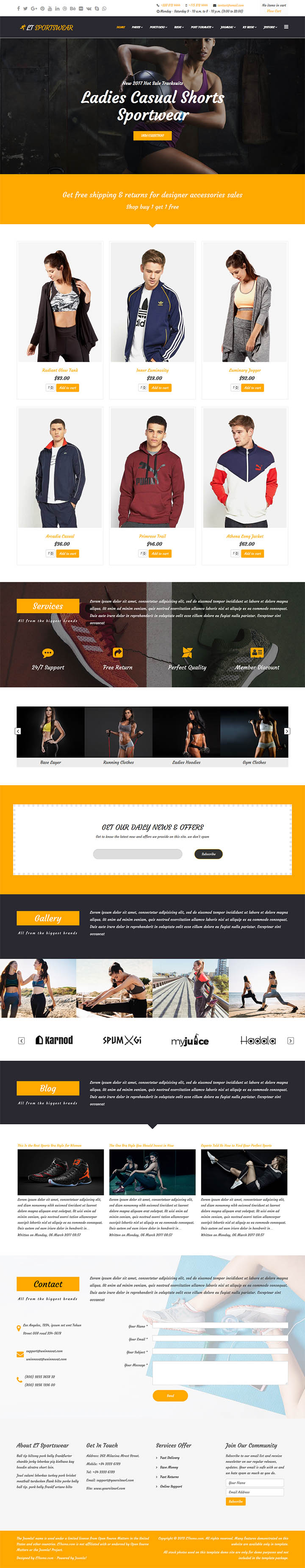 Joomla шаблон LTheme Sportswear