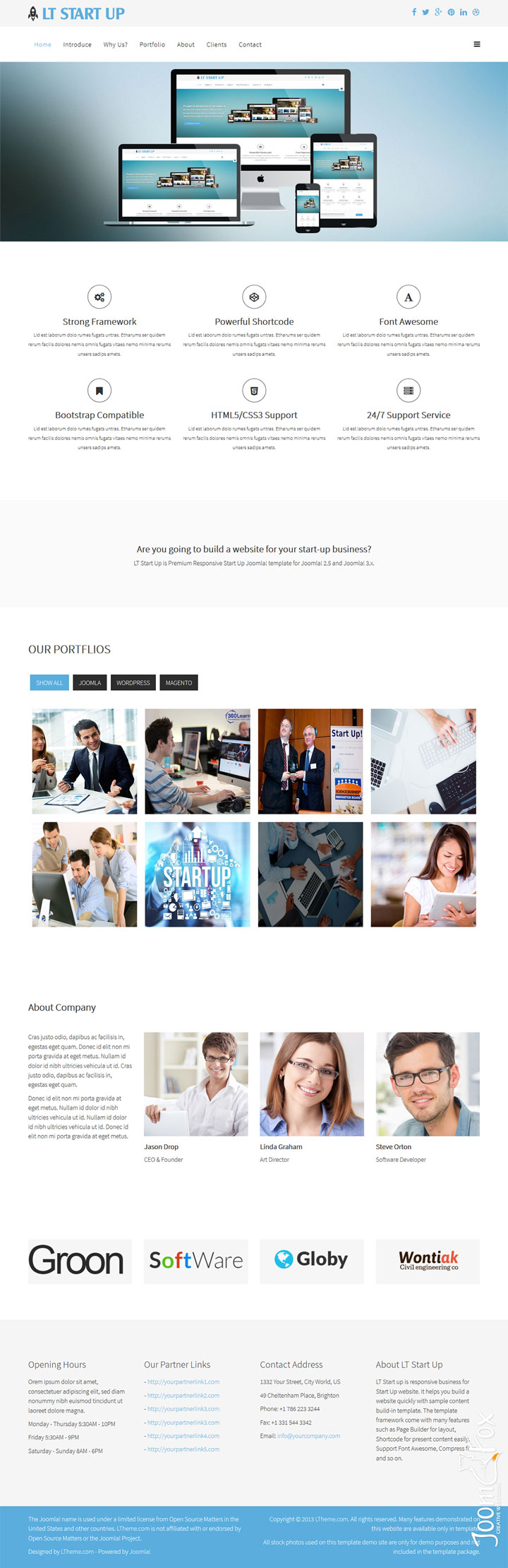 Joomla шаблон LTheme Start Up Onepage