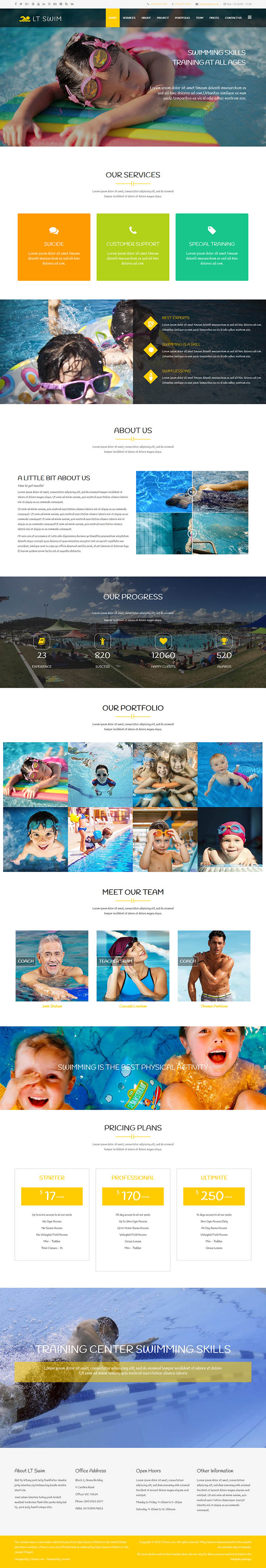 Joomla шаблон LTheme Swim Onepage