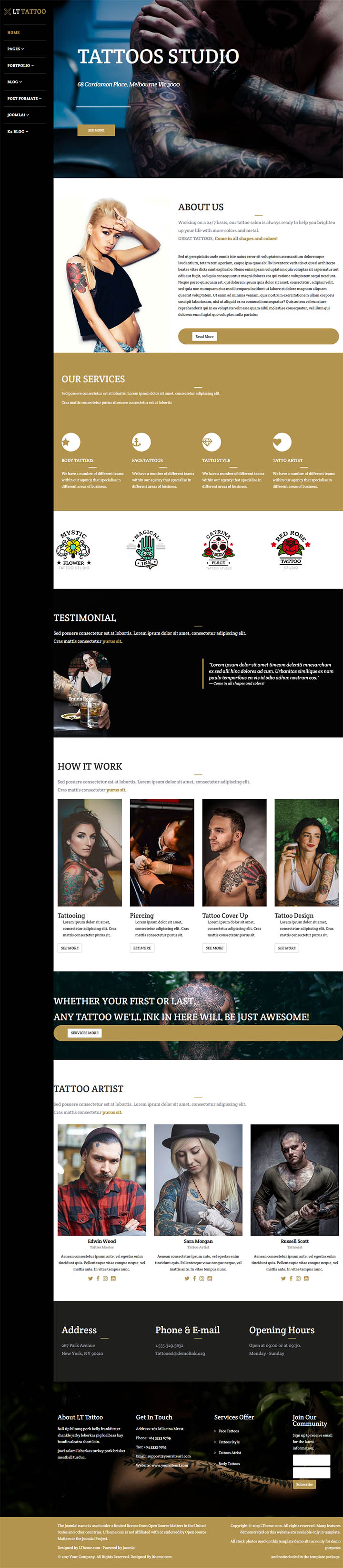 Joomla шаблон LTheme Tattoo