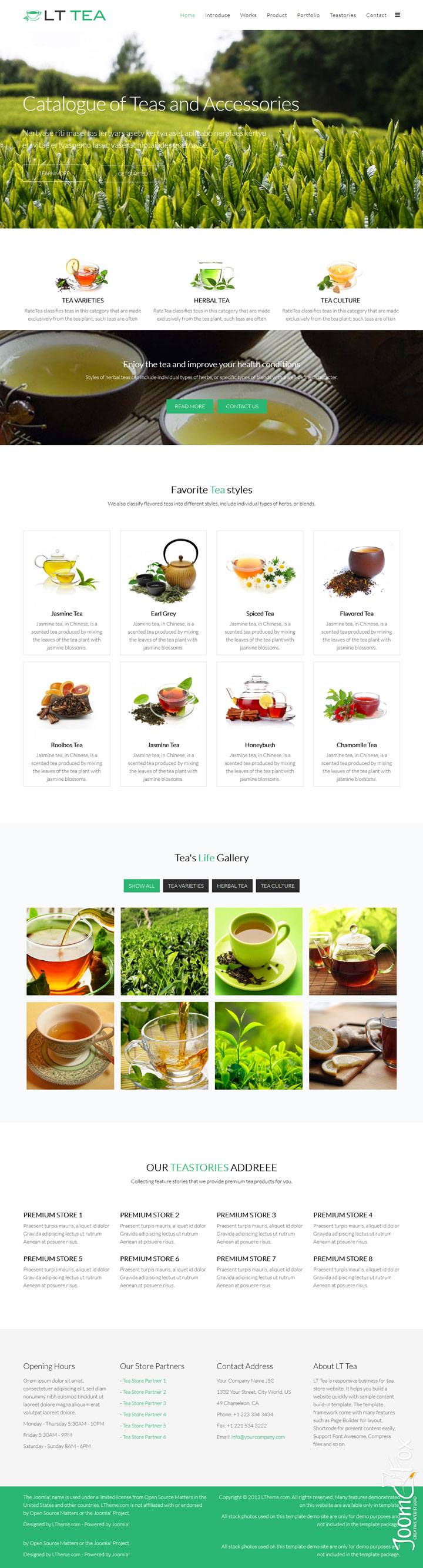 Joomla шаблон LTheme Tea Onepage