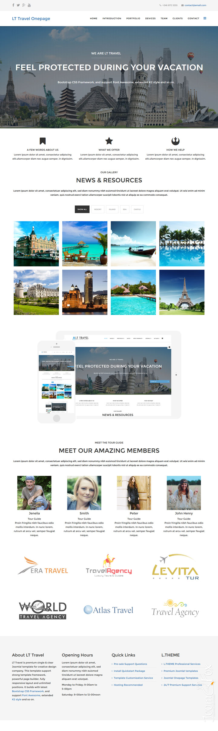 Joomla шаблон LTheme Travel Onepage