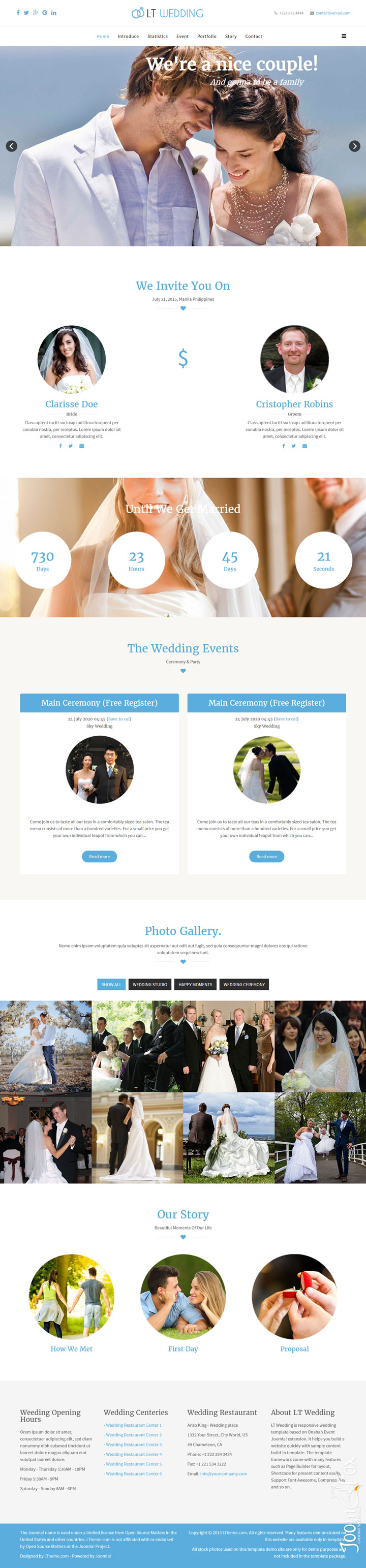 Joomla шаблон LTheme Wedding Onepage