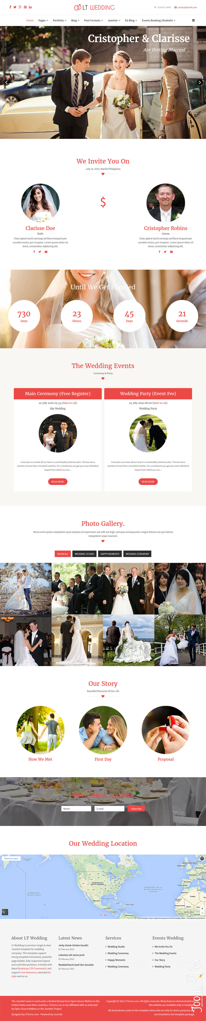 Joomla шаблон LTheme Wedding