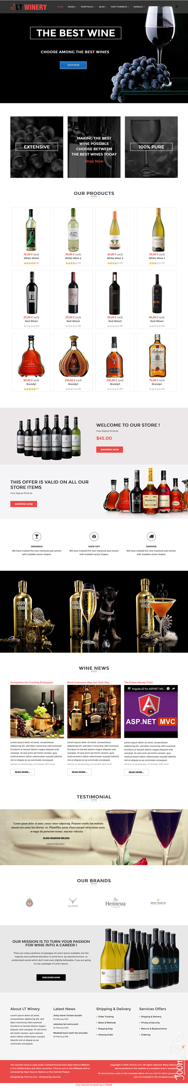 Joomla шаблон LTheme Winery