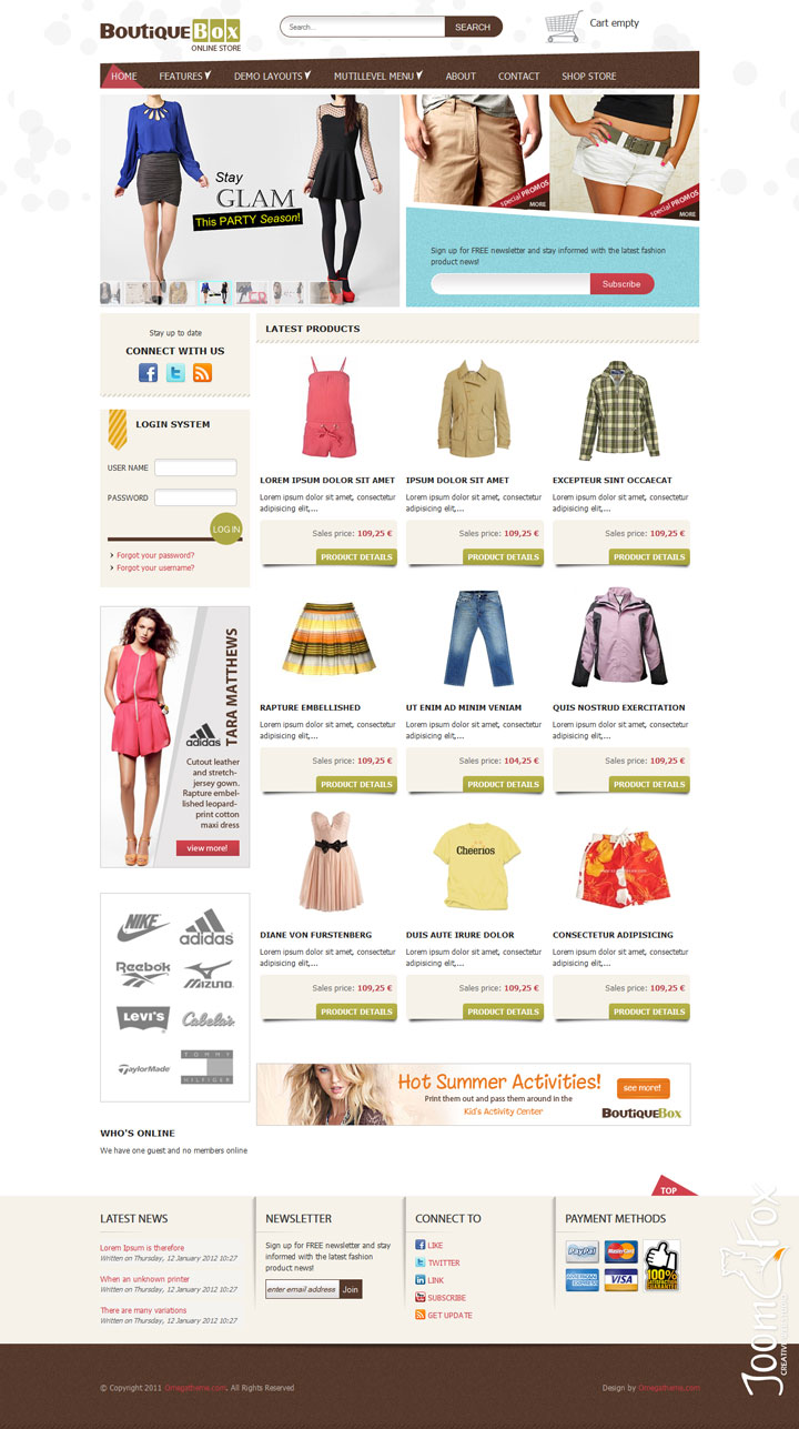 Joomla шаблон OmegaTheme Boutique Box