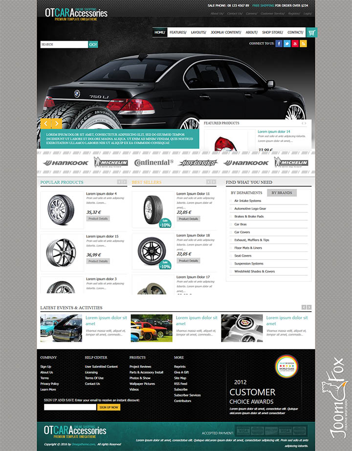 Joomla шаблон OmegaTheme CarAccessories