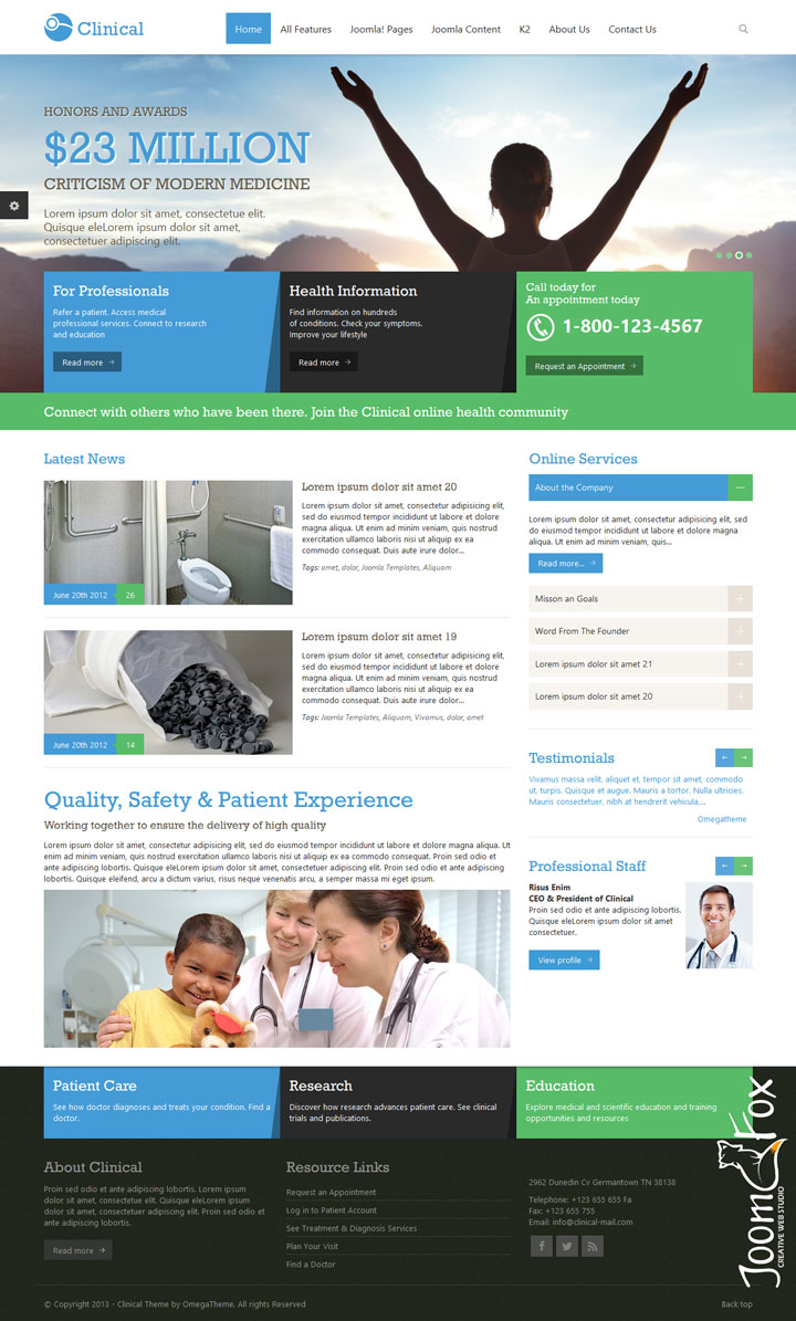 Joomla шаблон OmegaTheme Clinical