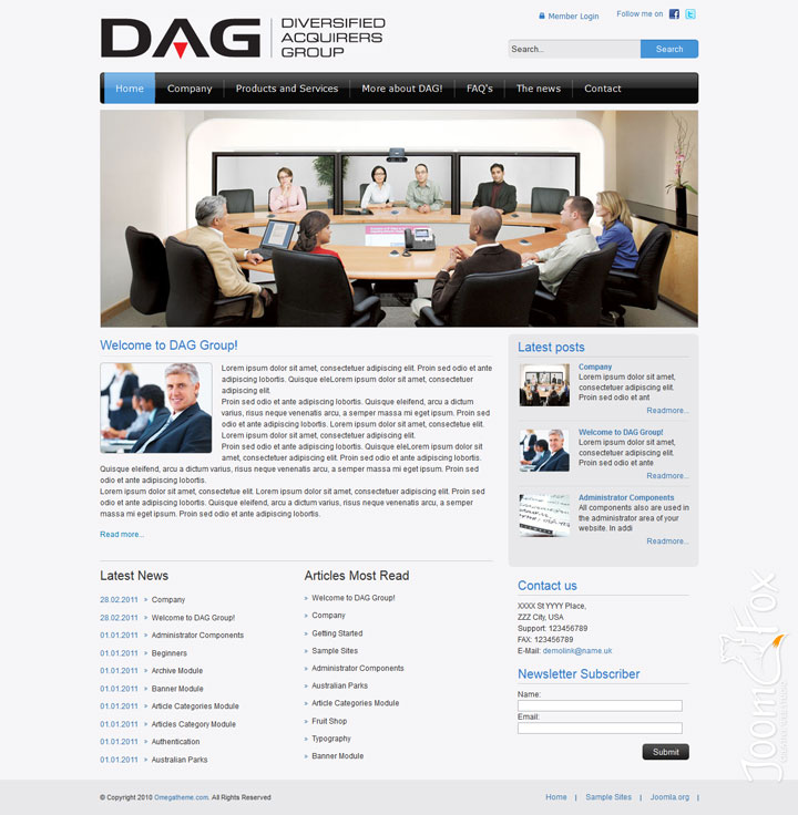 Joomla шаблон OmegaTheme DAG Group
