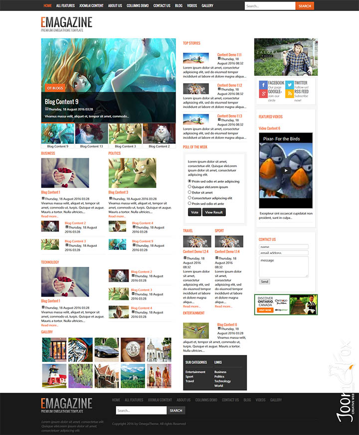 Joomla шаблон OmegaTheme EMagazine