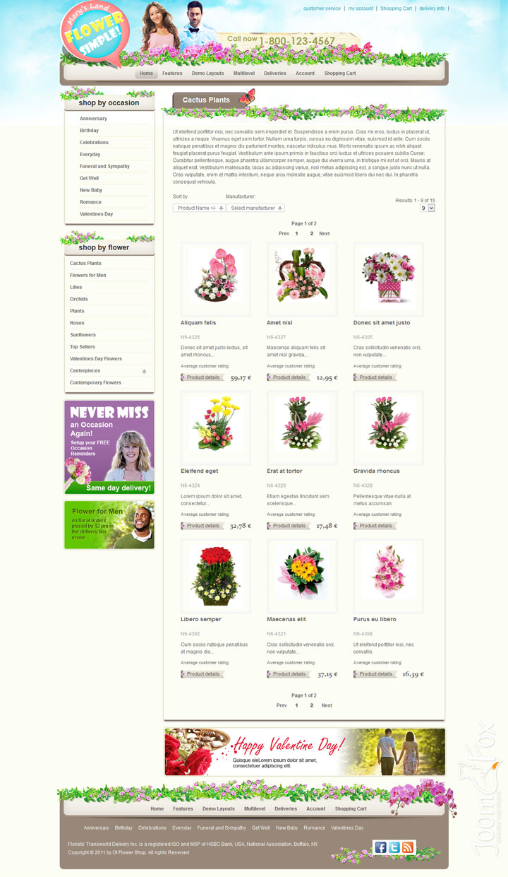 Joomla шаблон OmegaTheme Flower