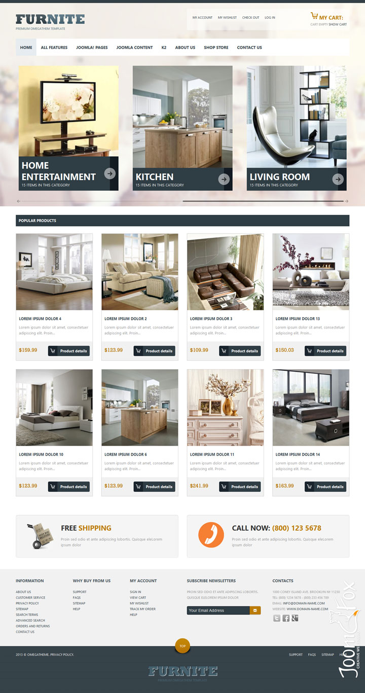 Joomla шаблон OmegaTheme Furnite