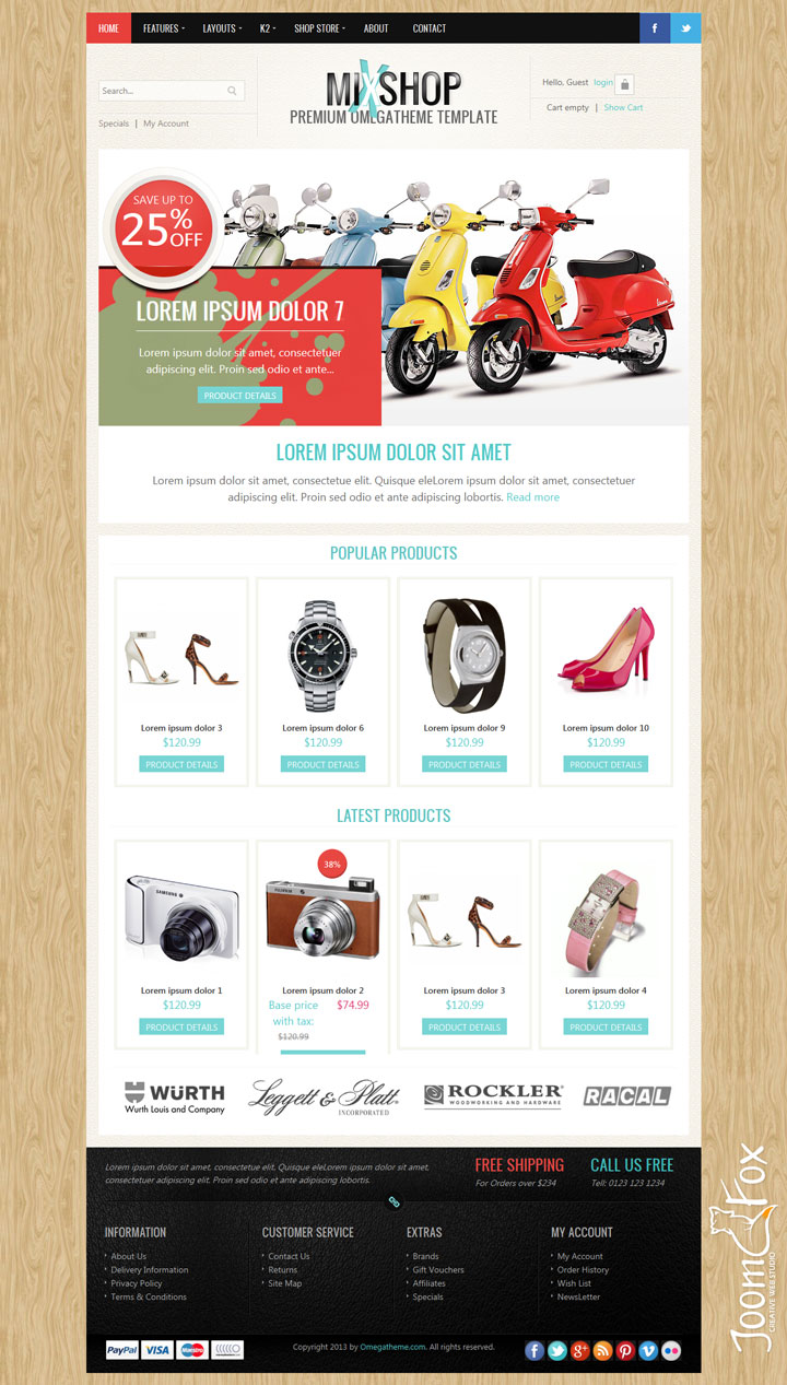 Joomla шаблон OmegaTheme Mixshop