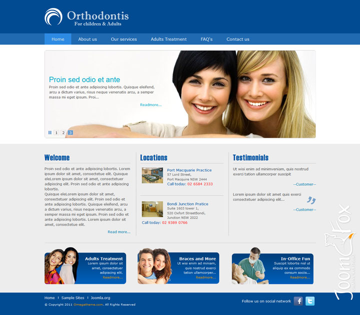 Joomla шаблон OmegaTheme Orthodontis