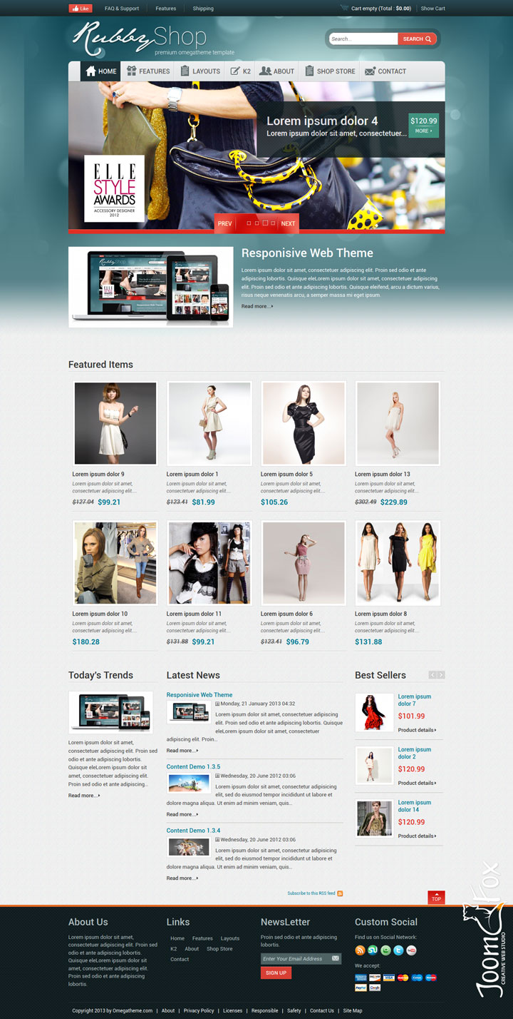 Joomla шаблон OmegaTheme Rubby Shop