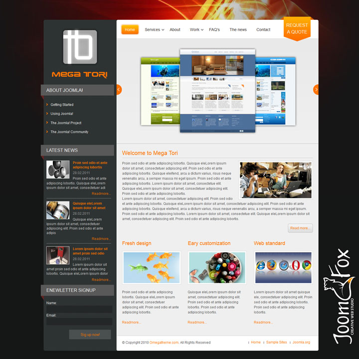 Joomla шаблон OmegaTheme Tori