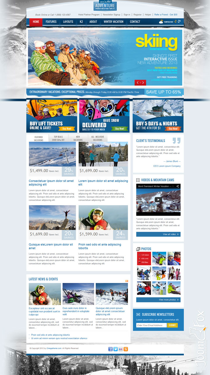 Joomla шаблон OmegaTheme Winter