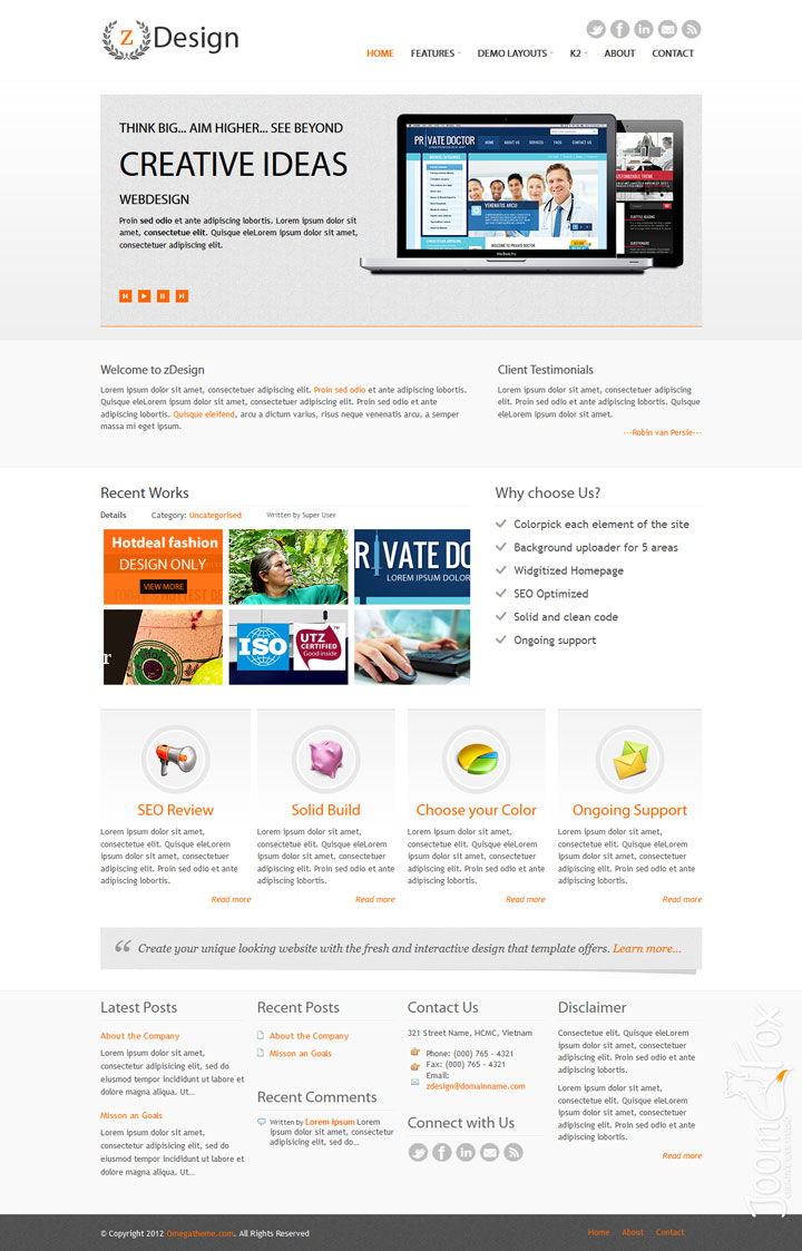 Joomla шаблон OmegaTheme zDesign