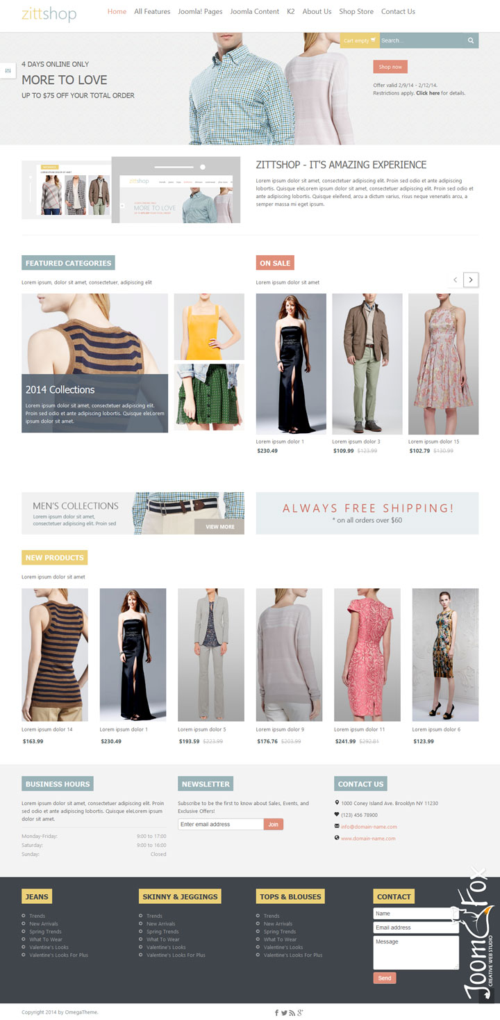 Joomla шаблон OmegaTheme Zittshop