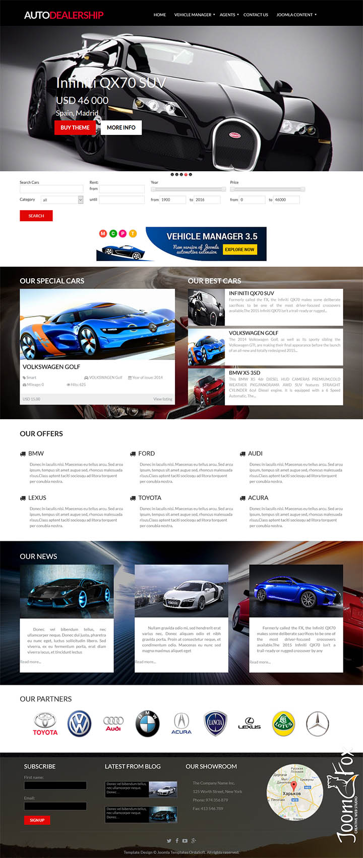 Joomla шаблон OrdaSoft Auto Dealership