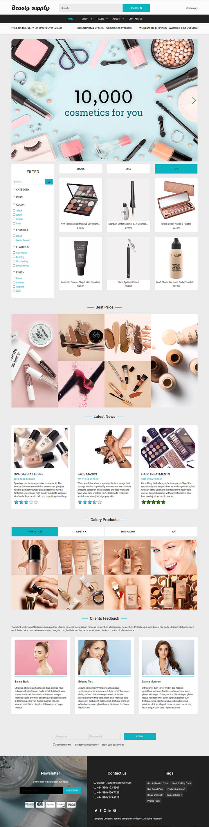 Joomla шаблон OrdaSoft Beauty Supply