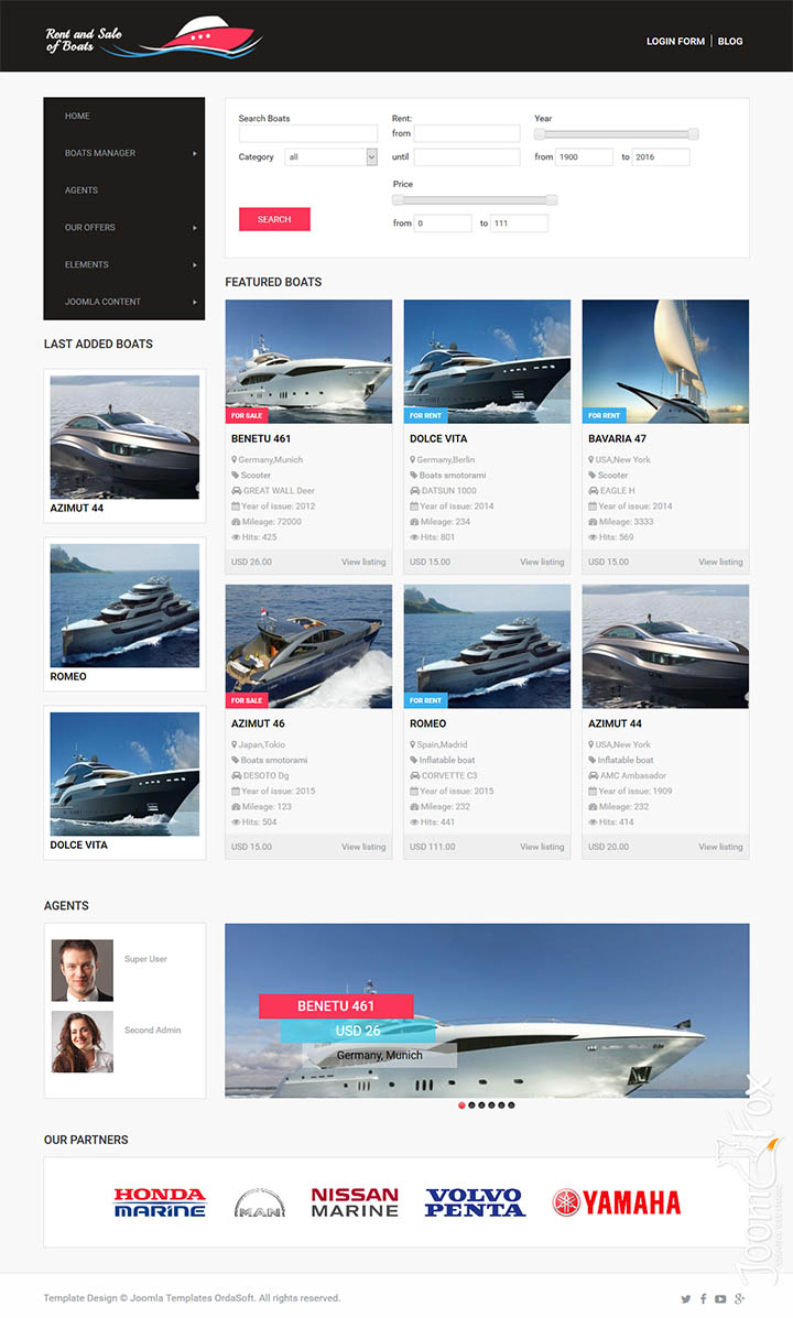 Joomla шаблон OrdaSoft Boats