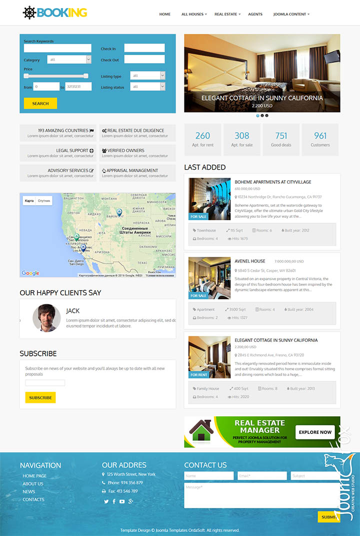 Joomla шаблон OrdaSoft Booking