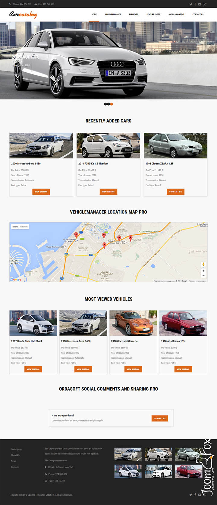 Joomla шаблон OrdaSoft Car Catalog