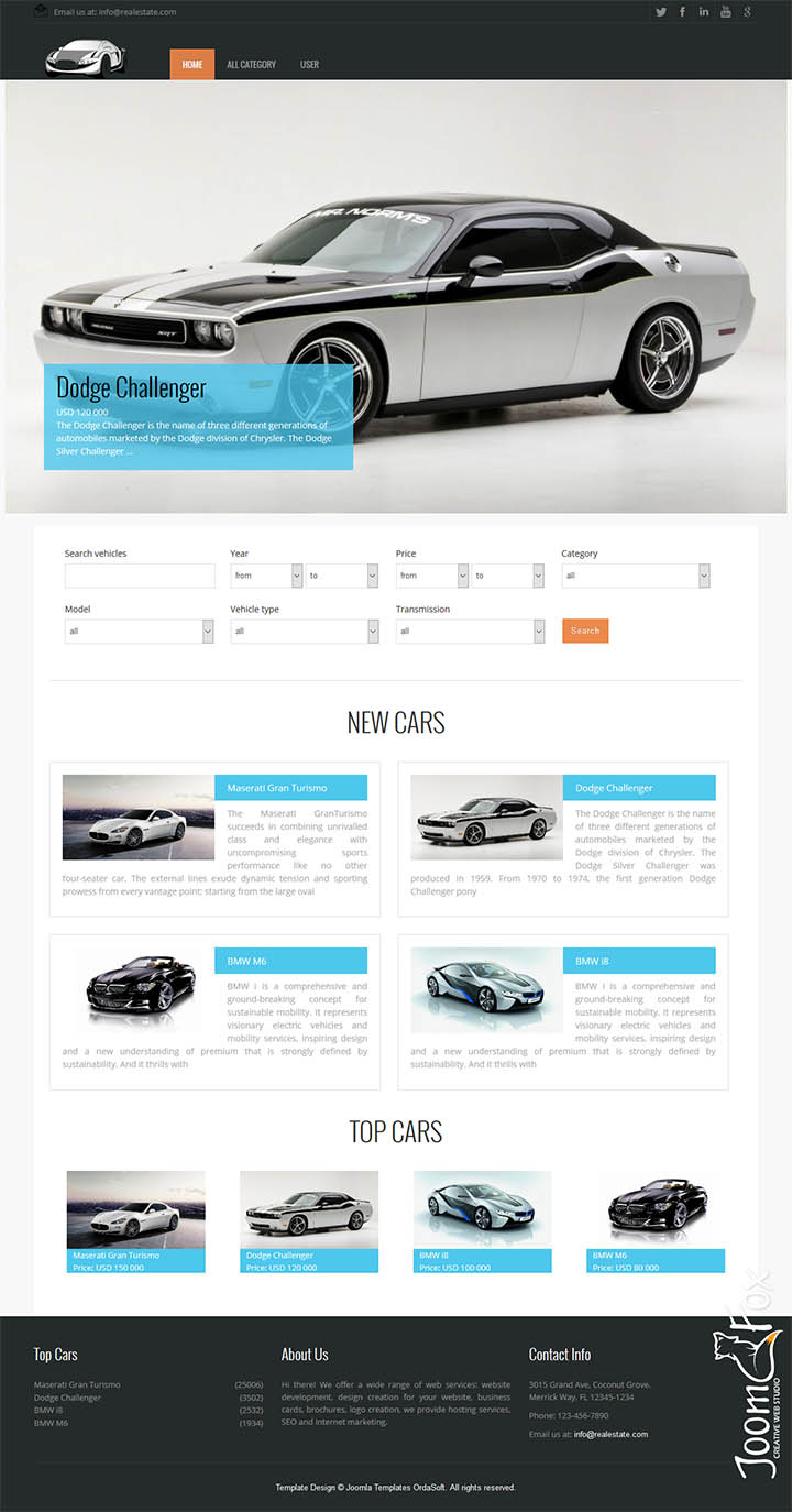 Joomla шаблон OrdaSoft Car