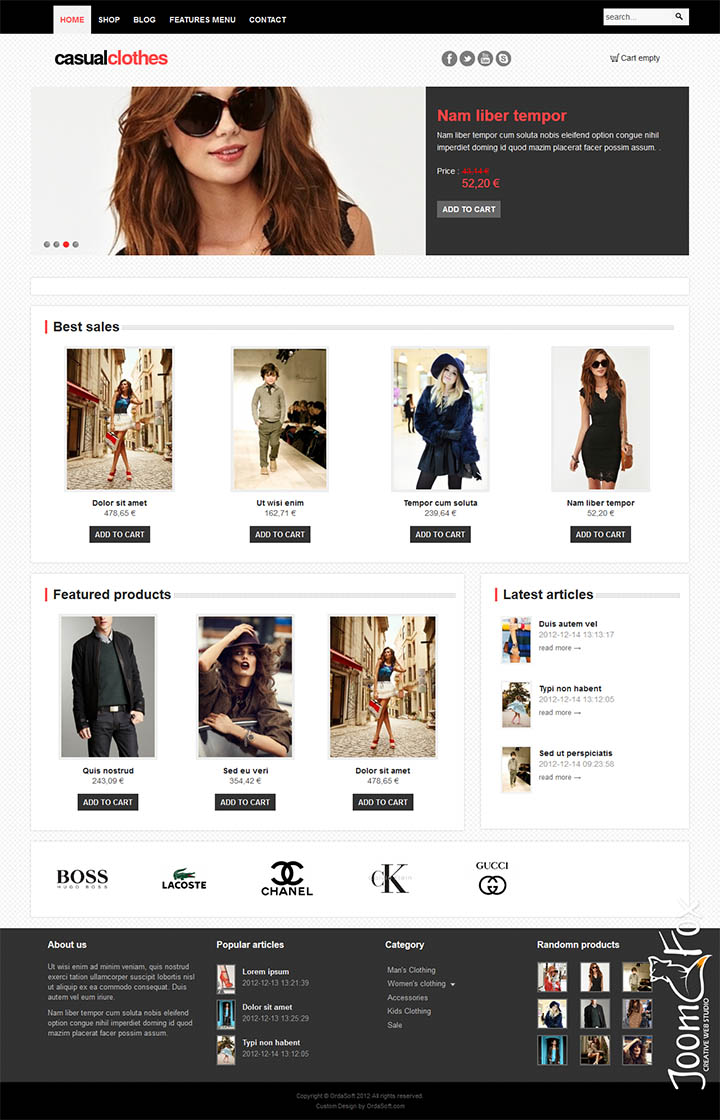 Joomla шаблон OrdaSoft CasualClothes